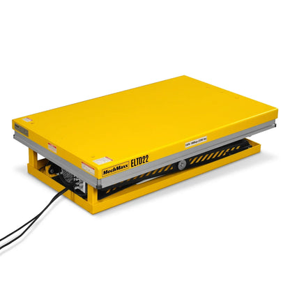 2200 lbs Capacity Stationary Electric Hydraulic Double Scissor Lift Table - 51.2" x 32.3" Platform,  70.1" Lift Height,  UL Certified Motor,  ELTD22
