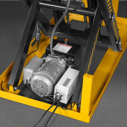 2200 lbs Capacity Stationary Electric Hydraulic Double Scissor Lift Table - 51.2" x 32.3" Platform,  70.1" Lift Height,  UL Certified Motor,  ELTD22