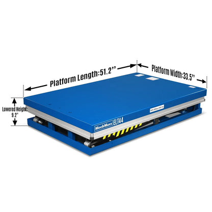 Wireless Remote Control Electric Hydraulic Lift Table, 4400lb Capacity, 51.2" x 33.5" Platform, 41.5" Lift Height, ELT44