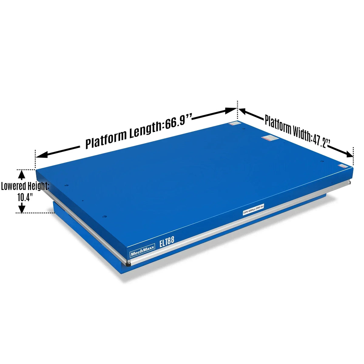 Wireless Remote Control Electric Hydraulic Lift Table, 8800lb Capacity, 66.9" x 47.2" Platform, 45.7" Lift Height, ELT88