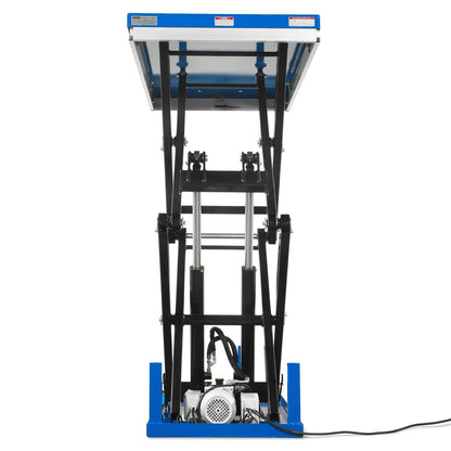 Wireless Remote Control Double Scissor Electric Hydraulic Lift Table, 2200lb Capacity, 51.2" x 32.3" Platform, 70" Lift Height, ELTD22
