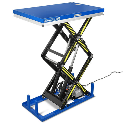 Wireless Remote Control Double Scissor Electric Hydraulic Lift Table, 2200lb Capacity, 51.2" x 32.3" Platform, 70" Lift Height, ELTD22