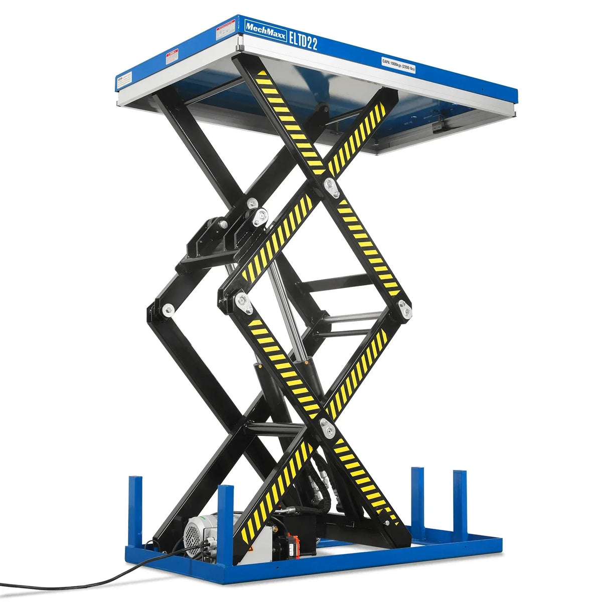 Wireless Remote Control Double Scissor Electric Hydraulic Lift Table, 2200lb Capacity, 51.2" x 32.3" Platform, 70" Lift Height, ELTD22