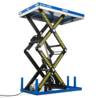Wireless Remote Control Double Scissor Electric Hydraulic Lift Table, 2200lb Capacity, 51.2" x 32.3" Platform, 70" Lift Height, ELTD22
