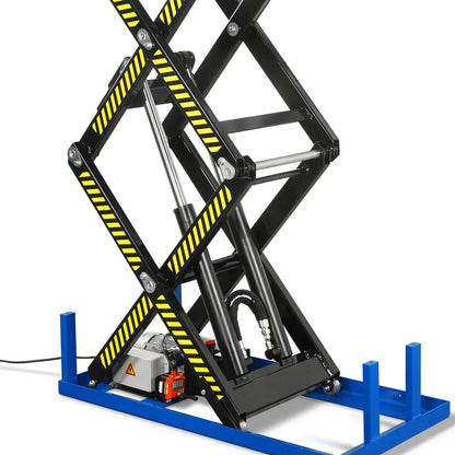 Wireless Remote Control Double Scissor Electric Hydraulic Lift Table, 2200lb Capacity, 51.2" x 32.3" Platform, 70" Lift Height, ELTD22