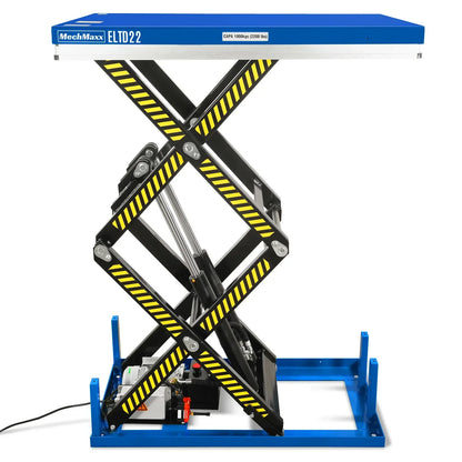 Wireless Remote Control Double Scissor Electric Hydraulic Lift Table, 2200lb Capacity, 51.2" x 32.3" Platform, 70" Lift Height, ELTD22