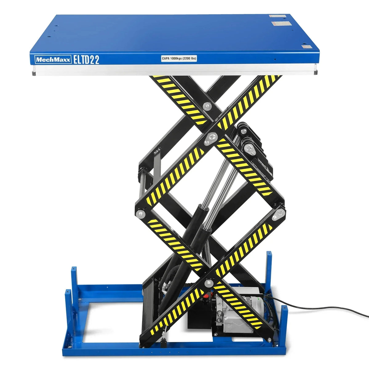 Wireless Remote Control Double Scissor Electric Hydraulic Lift Table, 2200lb Capacity, 51.2" x 32.3" Platform, 70" Lift Height, ELTD22