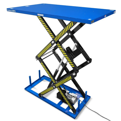 Wireless Remote Control Double Scissor Electric Hydraulic Lift Table, 2200lb Capacity, 86.6" x 51.2" Large Platform, 102.4" Lift Height, ELTD22L