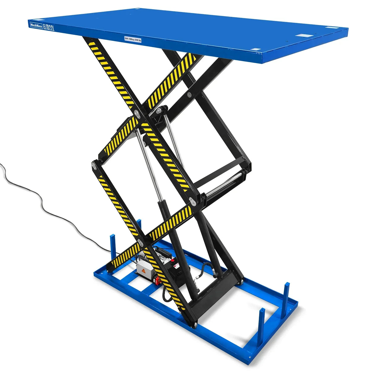 Wireless Remote Control Double Scissor Electric Hydraulic Lift Table, 2200lb Capacity, 86.6" x 51.2" Large Platform, 102.4" Lift Height, ELTD22L