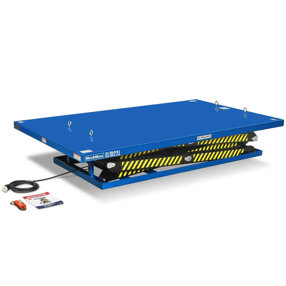 Wireless Remote Control Double Scissor Electric Hydraulic Lift Table, 2200lb Capacity, 86.6" x 51.2" Large Platform, 102.4" Lift Height, ELTD22L