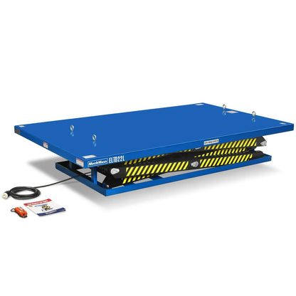 Wireless Remote Control Double Scissor Electric Hydraulic Lift Table, 2200lb Capacity, 86.6" x 51.2" Large Platform, 102.4" Lift Height, ELTD22L