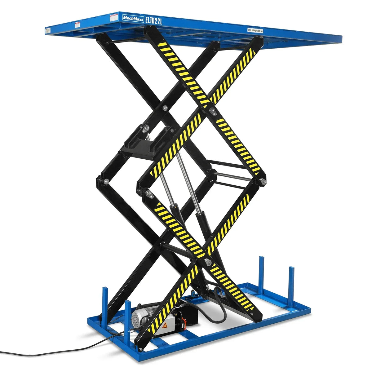 Wireless Remote Control Double Scissor Electric Hydraulic Lift Table, 2200lb Capacity, 86.6" x 51.2" Large Platform, 102.4" Lift Height, ELTD22L