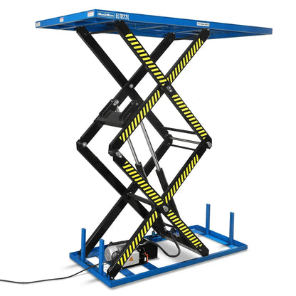 Wireless Remote Control Double Scissor Electric Hydraulic Lift Table, 2200lb Capacity, 86.6" x 51.2" Large Platform, 102.4" Lift Height, ELTD22L