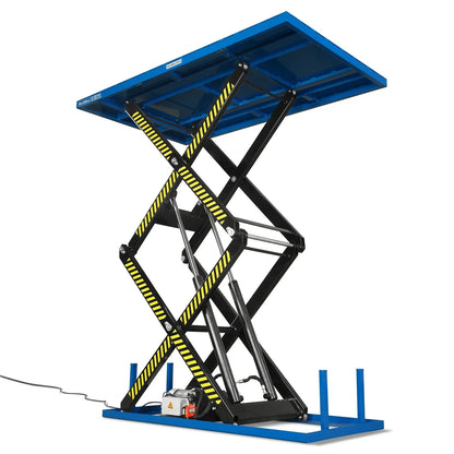 Wireless Remote Control Double Scissor Electric Hydraulic Lift Table, 2200lb Capacity, 86.6" x 51.2" Large Platform, 102.4" Lift Height, ELTD22L