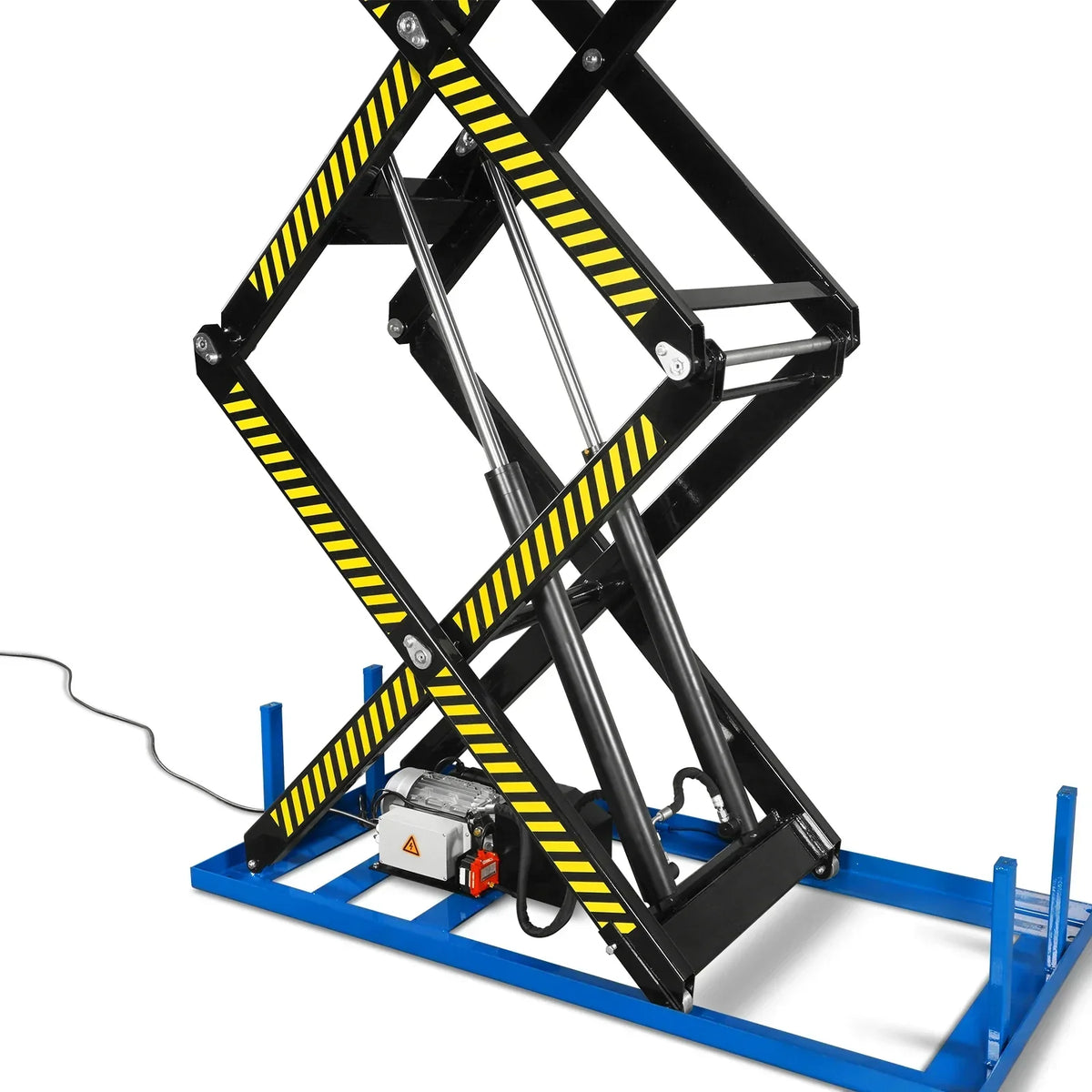 Wireless Remote Control Double Scissor Electric Hydraulic Lift Table, 2200lb Capacity, 86.6" x 51.2" Large Platform, 102.4" Lift Height, ELTD22L