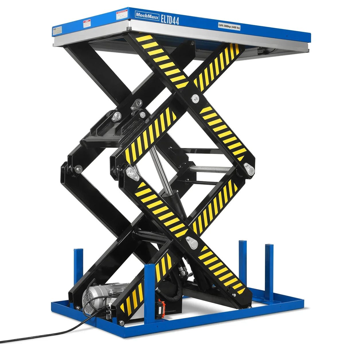 Wireless Remote Control Double Scissor Electric Hydraulic Lift Table, 4400lb Capacity, 51.2" x 33.5" Platform, 72.6" Lift Height, ELTD44
