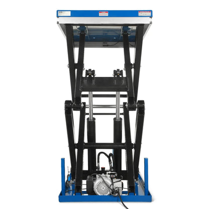 Wireless Remote Control Double Scissor Electric Hydraulic Lift Table, 4400lb Capacity, 51.2" x 33.5" Platform, 72.6" Lift Height, ELTD44