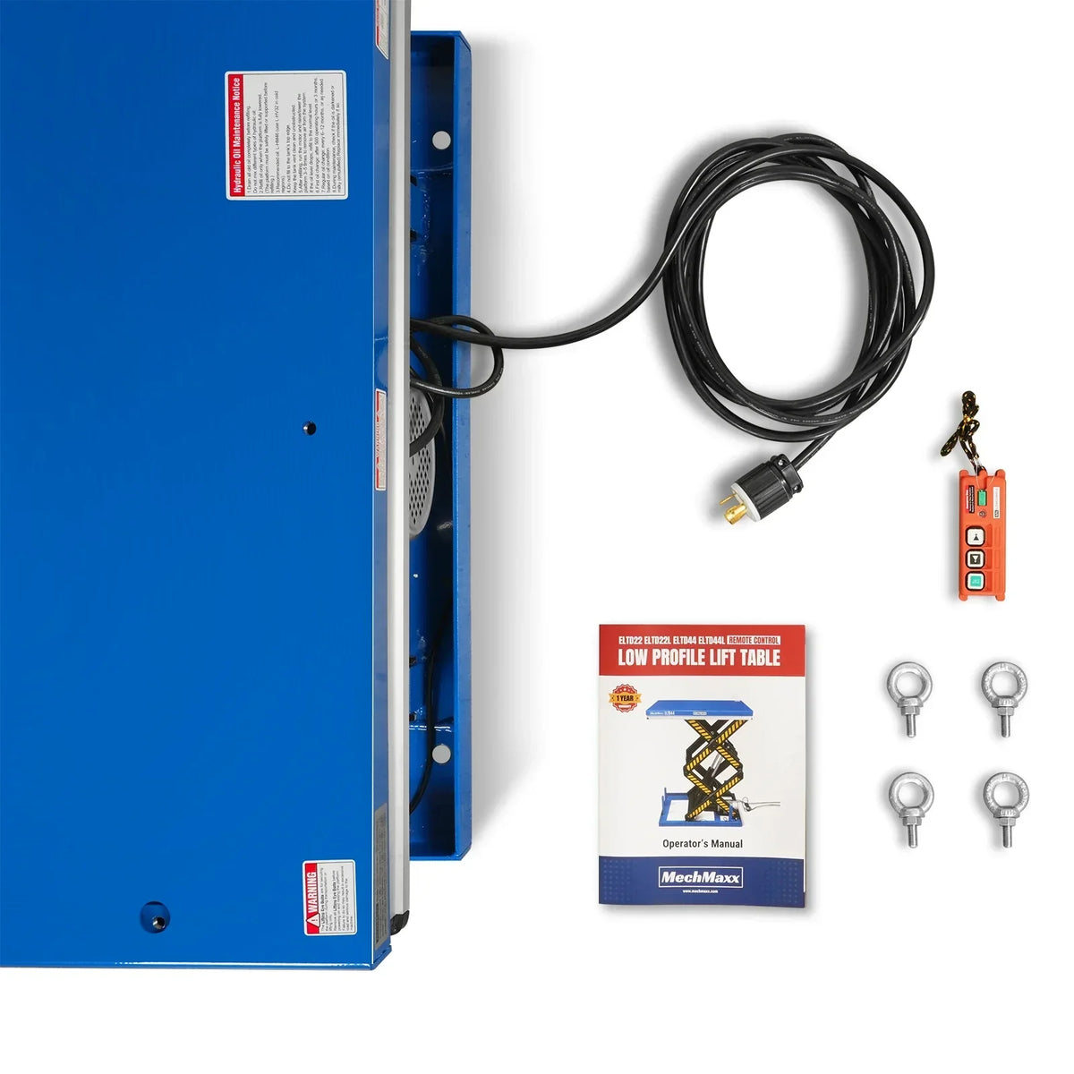 Wireless Remote Control Double Scissor Electric Hydraulic Lift Table, 4400lb Capacity, 51.2" x 33.5" Platform, 72.6" Lift Height, ELTD44