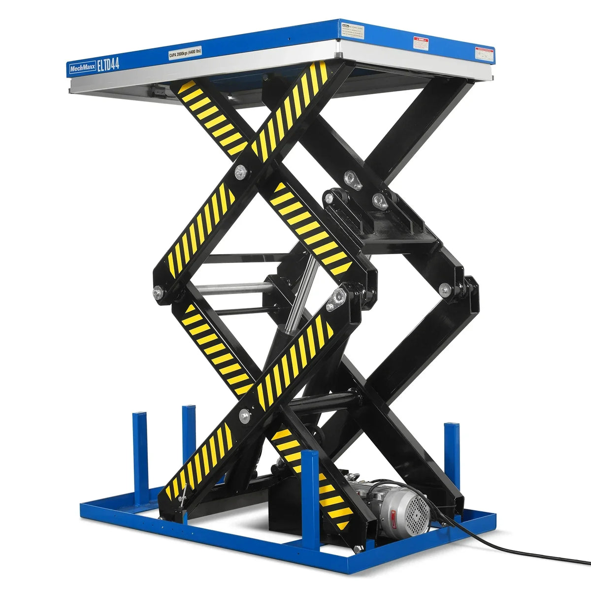 Wireless Remote Control Double Scissor Electric Hydraulic Lift Table, 4400lb Capacity, 51.2" x 33.5" Platform, 72.6" Lift Height, ELTD44