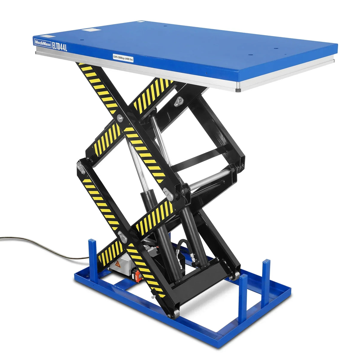 Wireless Remote Control Double Scissor Electric Hydraulic Lift Table, 4400lb Capacity, 63" x 39.4" Large Platform, 72.6" Lift Height, ELTD44L