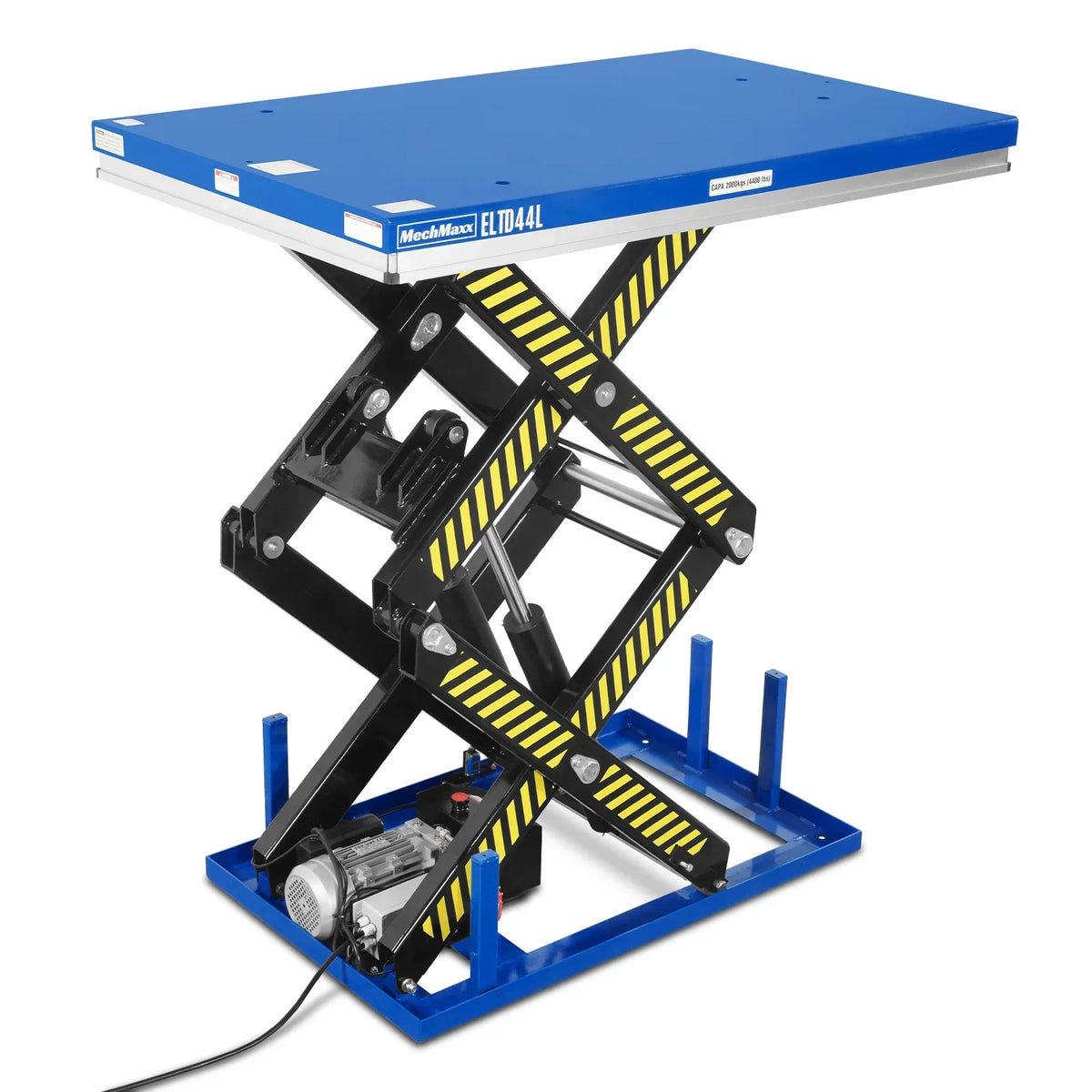 Wireless Remote Control Double Scissor Electric Hydraulic Lift Table, 4400lb Capacity, 63" x 39.4" Large Platform, 72.6" Lift Height, ELTD44L