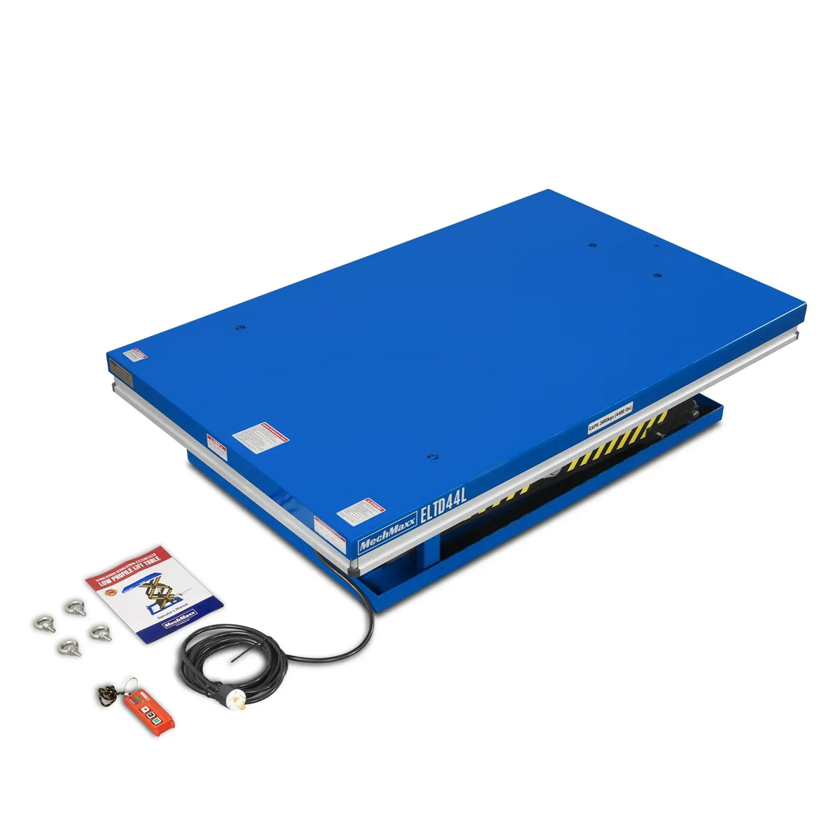 Wireless Remote Control Double Scissor Electric Hydraulic Lift Table, 4400lb Capacity, 63" x 39.4" Large Platform, 72.6" Lift Height, ELTD44L