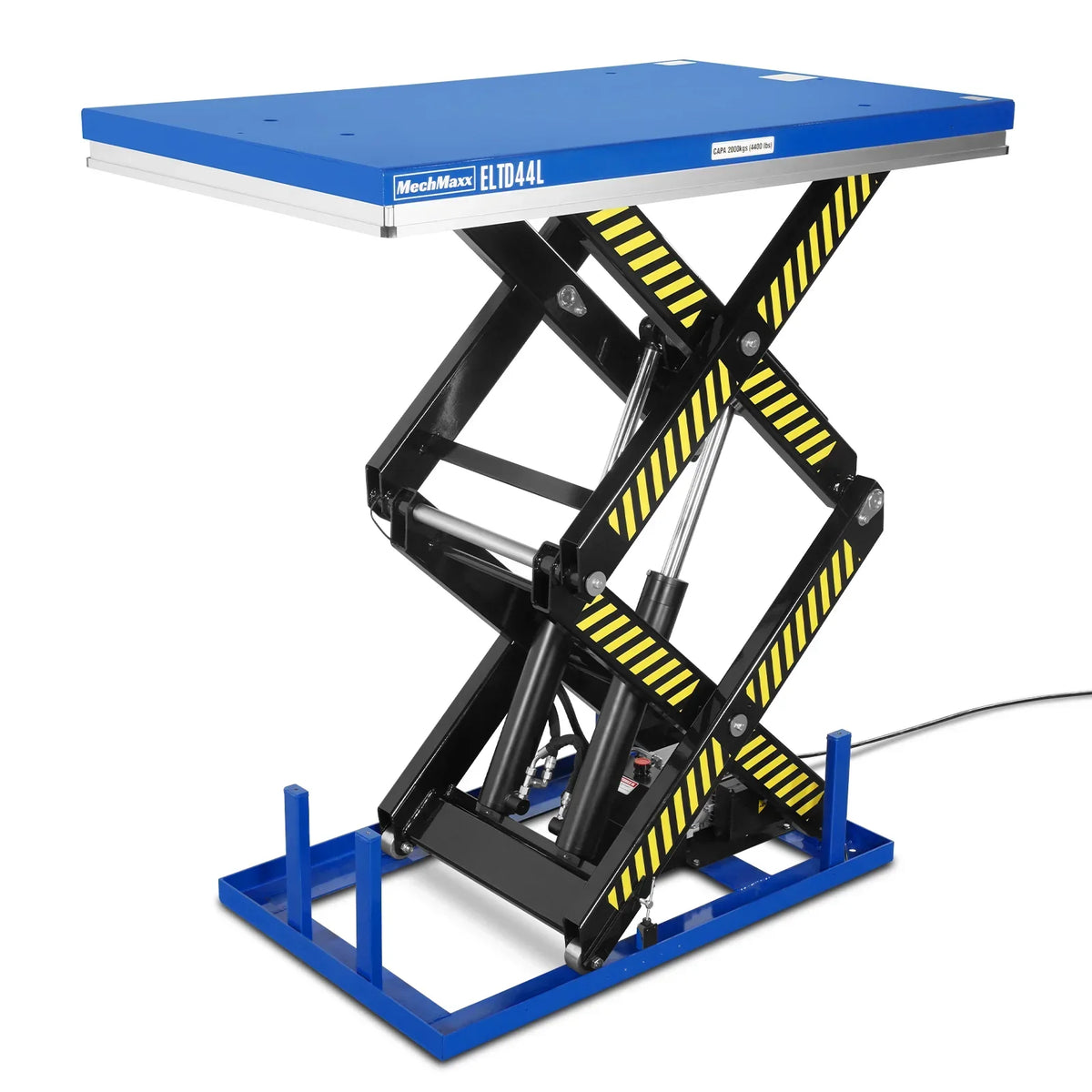 Wireless Remote Control Double Scissor Electric Hydraulic Lift Table, 4400lb Capacity, 63" x 39.4" Large Platform, 72.6" Lift Height, ELTD44L