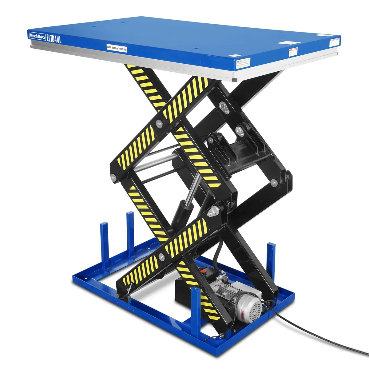 Wireless Remote Control Double Scissor Electric Hydraulic Lift Table, 4400lb Capacity, 63" x 39.4" Large Platform, 72.6" Lift Height, ELTD44L