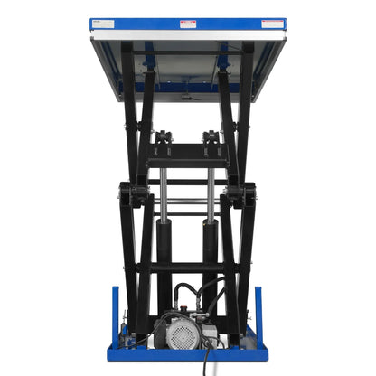 Wireless Remote Control Double Scissor Electric Hydraulic Lift Table, 4400lb Capacity, 63" x 39.4" Large Platform, 72.6" Lift Height, ELTD44L