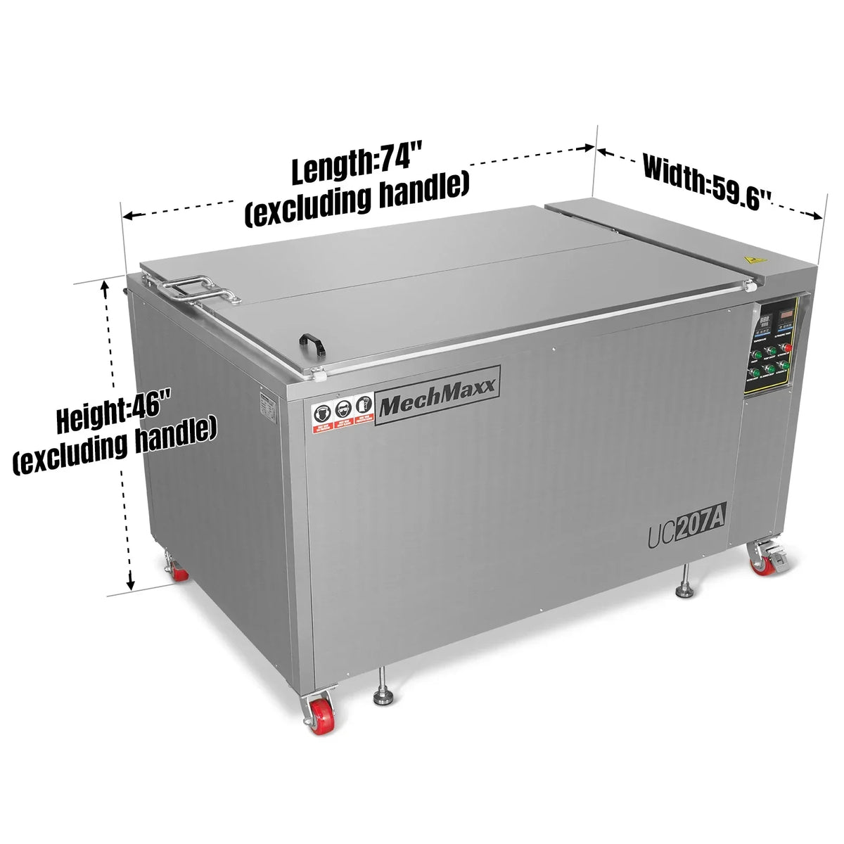 207 Gal / 785L Heavy Duty Industrial Ultrasonic Parts Washer, 28kHz 96 Transducers, Oil Skimmer, SS304 Tank, 22kW Heater, 208–240V 3 Phase Power