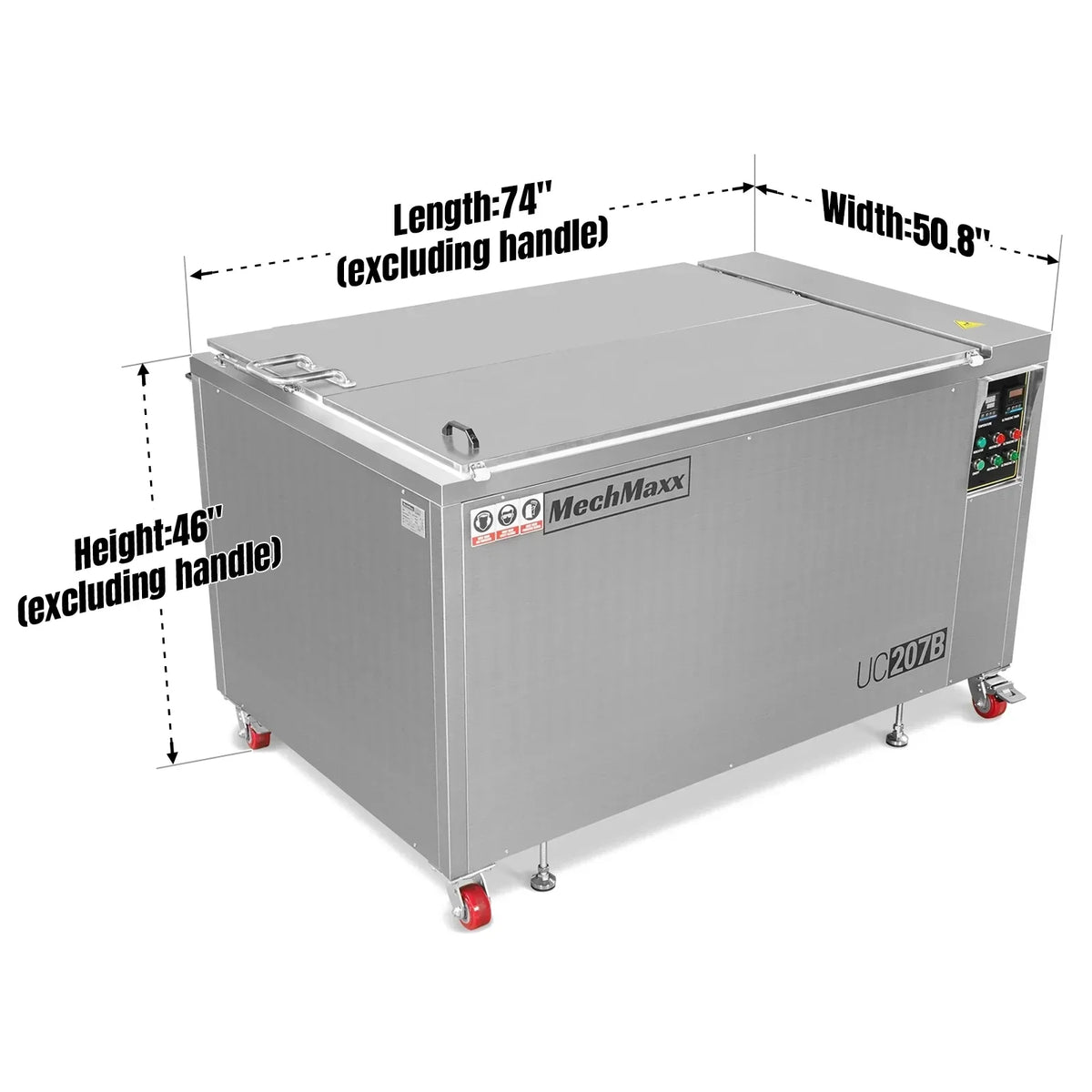 207 Gal / 785L Heavy Duty Industrial Ultrasonic Parts Washer, 28kHz 96 Transducers, SS304 Tank, 22kW Heater, 208–240V 3 Phase Power