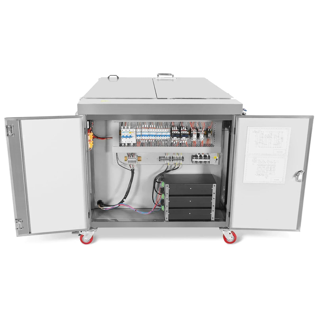 207 Gal / 785L Heavy Duty Industrial Ultrasonic Parts Washer, 28kHz 96 Transducers, SS304 Tank, 22kW Heater, 208–240V 3 Phase Power