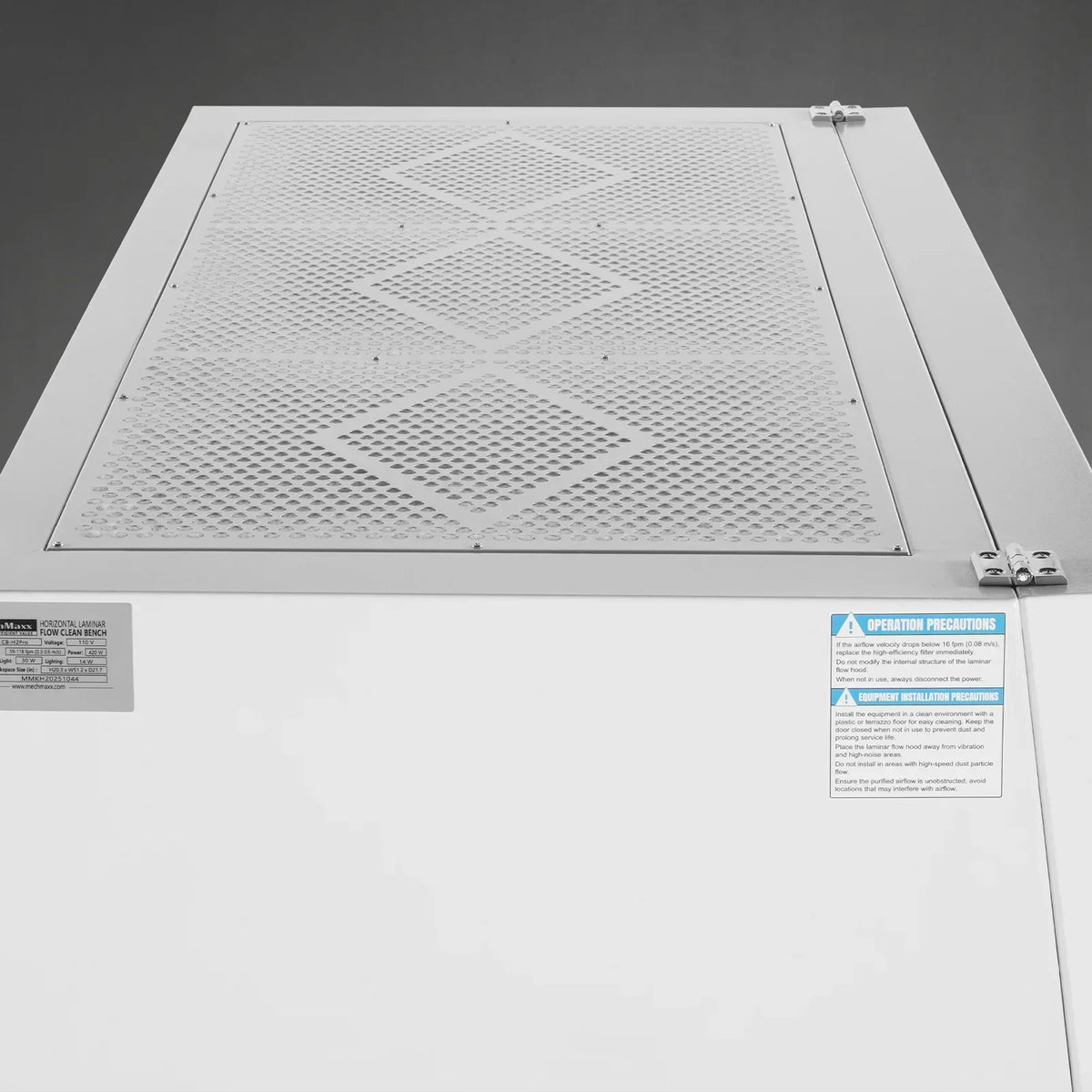57.5″ Wide CB-H2Pro Horizontal Laminar Flow Clean Bench with HEPA Filtration & UV Sterilization | ISO Class 5