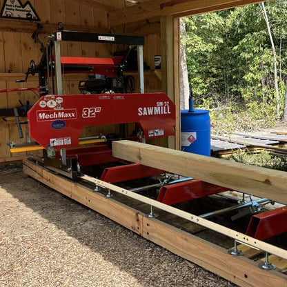 32" Portable Sawmill,  KOHLER CH440 429cc E-Start Gasoline Engine,  26.5" Board Width,  13' Track Length ,  SM-32