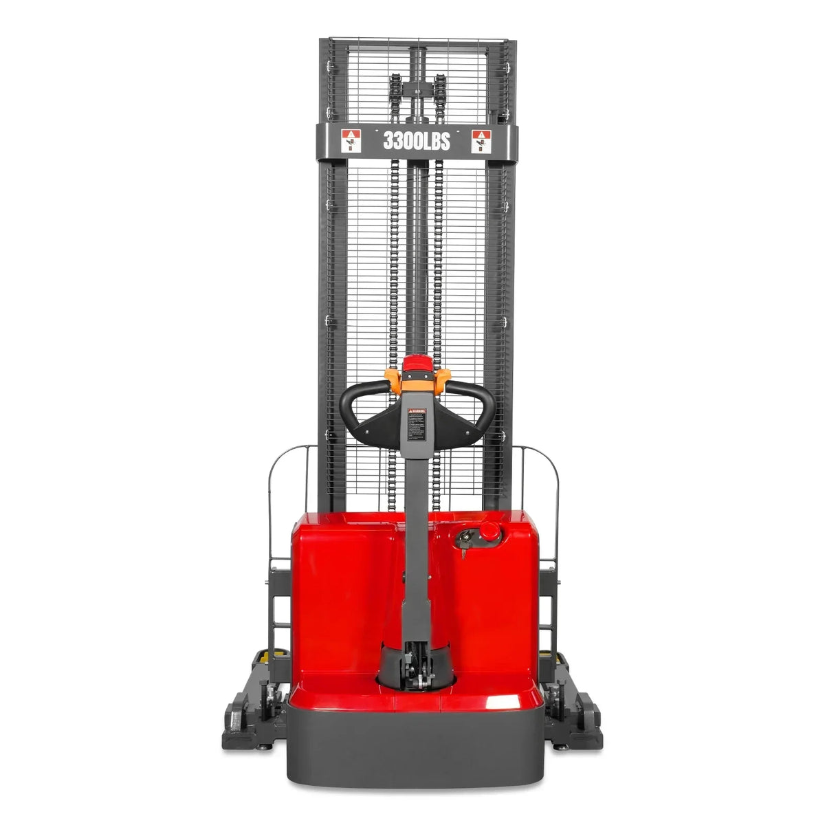 3300lbs Electric Straddle Stacker,  118" Lift,  Adjustable Legs & Forks,  F33-118SLA