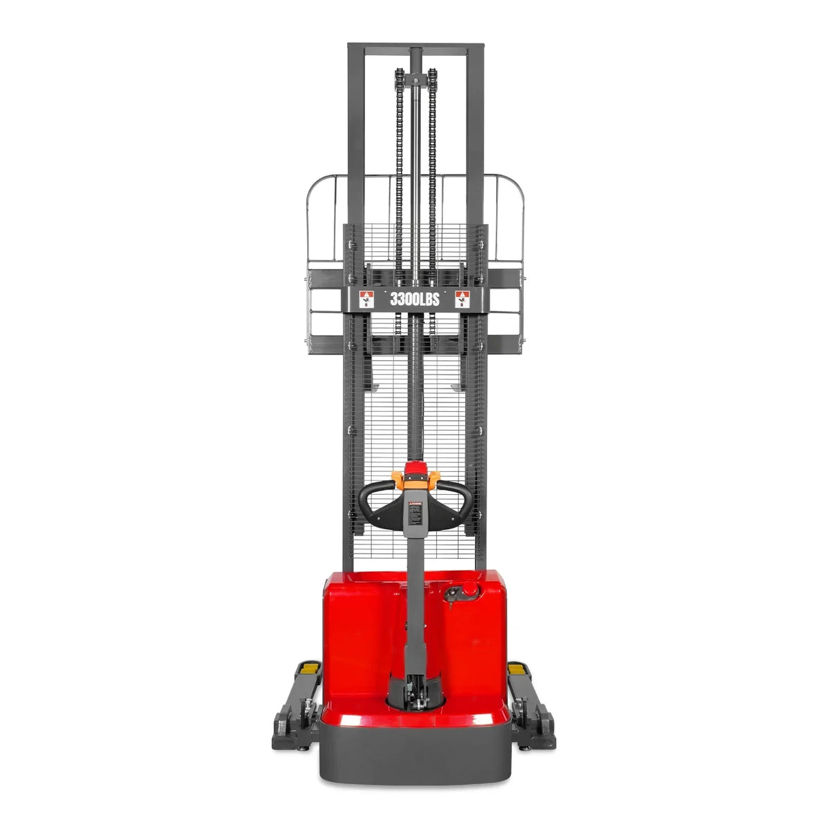 3300lbs Electric Straddle Stacker,  118" Lift,  Adjustable Legs & Forks,  F33-118SLA