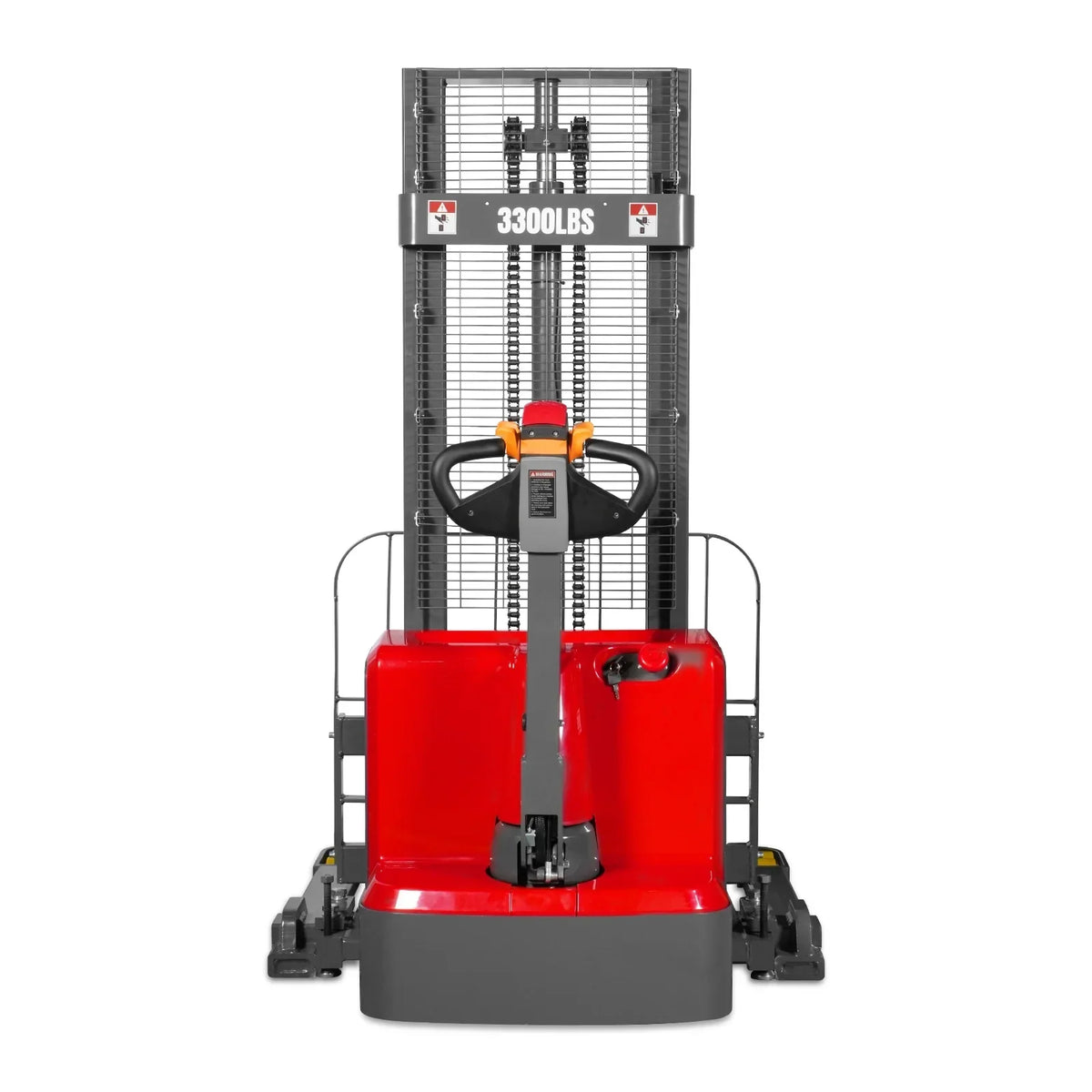 3300lbs Electric Straddle Stacker,  98" Lift,  Adjustable Legs & Forks,  F33-98SLA