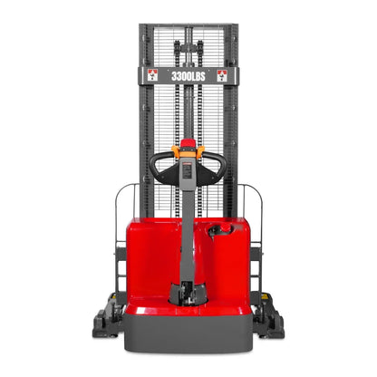 3300lbs Electric Straddle Stacker,  98" Lift,  Adjustable Legs & Forks,  F33-98SLA
