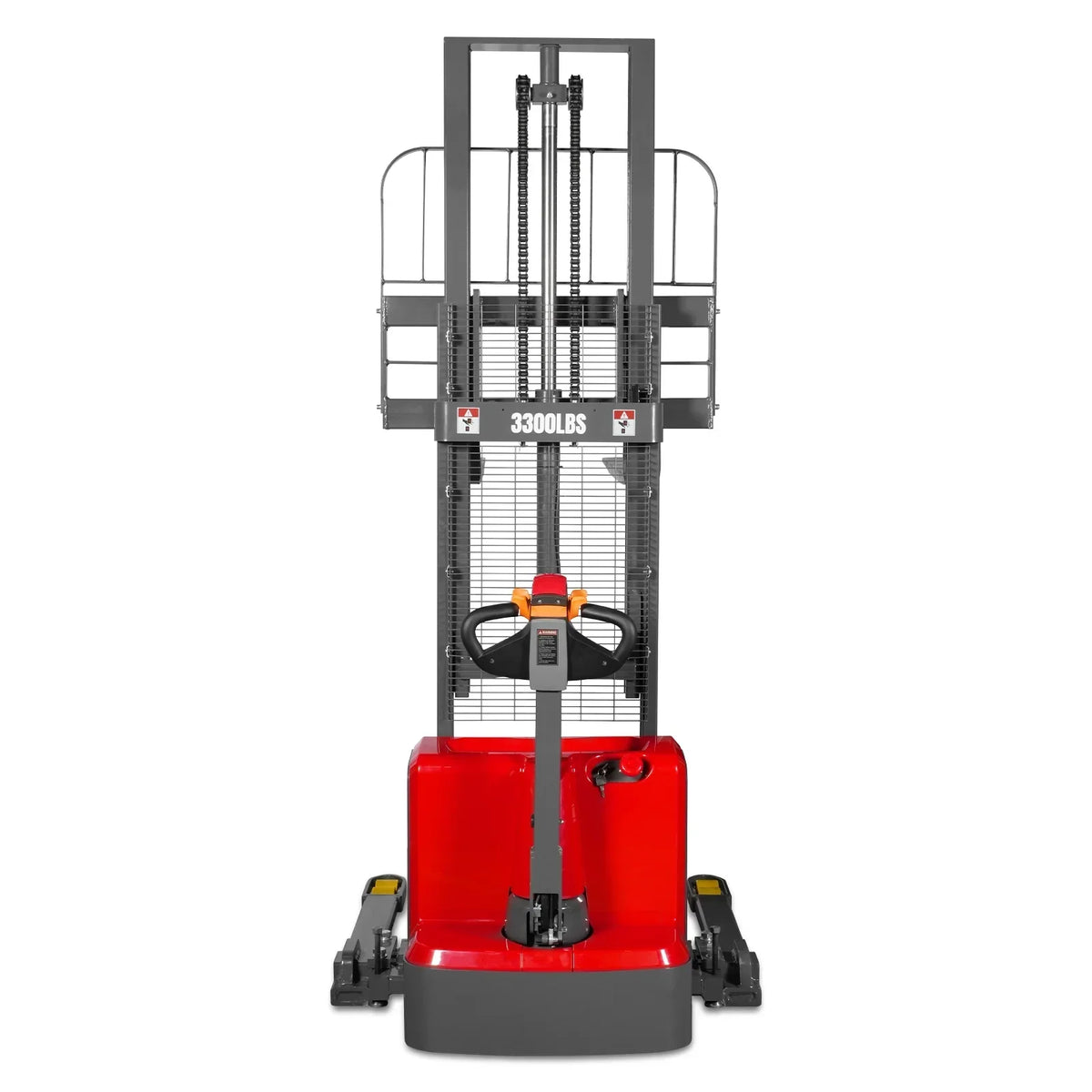 3300lbs Electric Straddle Stacker,  98" Lift,  Adjustable Legs & Forks,  F33-98SLA