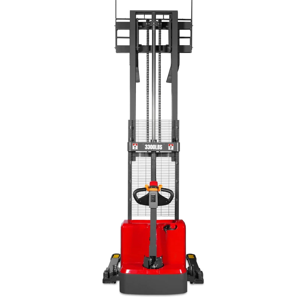 3300lbs Electric Straddle Stacker,  98" Lift,  Adjustable Legs & Forks,  F33-98SLA