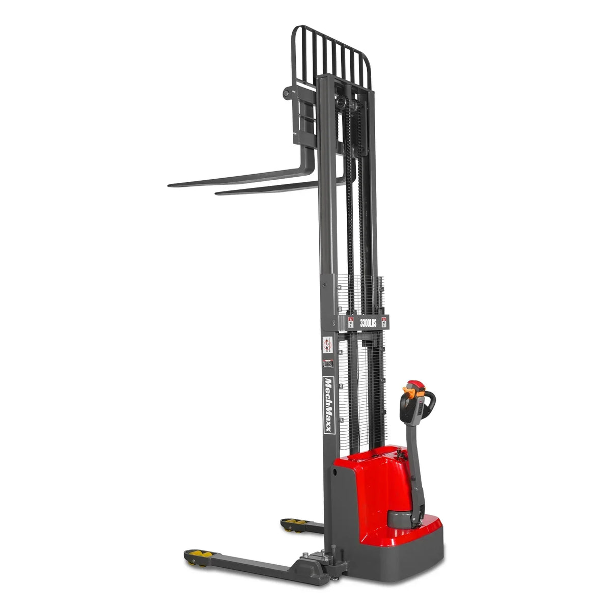 3300lbs Electric Straddle Stacker,  98" Lift,  Adjustable Legs & Forks,  F33-98SLA