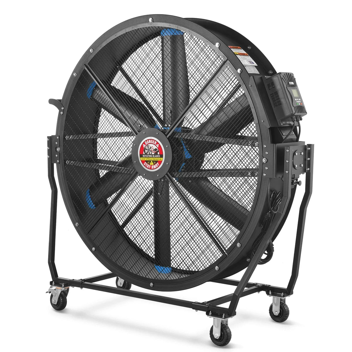 59" Portable Industrial Fan with Variable High-Efficiency PMSM Motor,Tiltable Mobile High Volume Floor Fan for Warehouse,Workshop & Gym