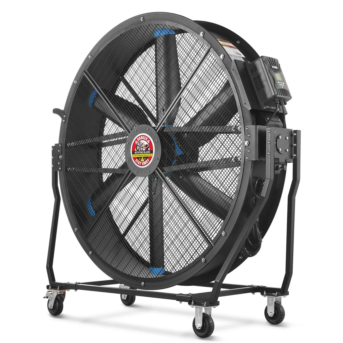 59" Portable Industrial Fan with Variable High-Efficiency PMSM Motor,Tiltable Mobile High Volume Floor Fan for Warehouse,Workshop & Gym