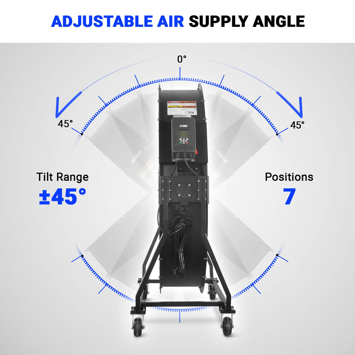 59" Portable Industrial Fan with Variable High-Efficiency PMSM Motor,Tiltable Mobile High Volume Floor Fan for Warehouse,Workshop & Gym