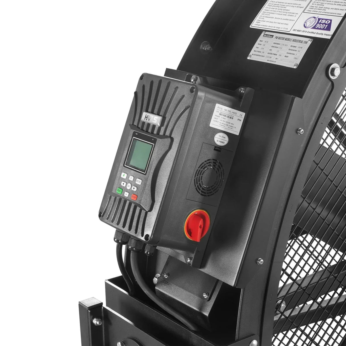 59" Portable Industrial Fan with Variable High-Efficiency PMSM Motor,Tiltable Mobile High Volume Floor Fan for Warehouse,Workshop & Gym