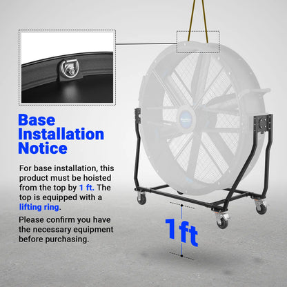 79" Portable Industrial Fan with Variable High-Efficiency PMSM Motor,Tiltable Mobile High Volume Floor Fan for Warehouse,Workshop & Gym