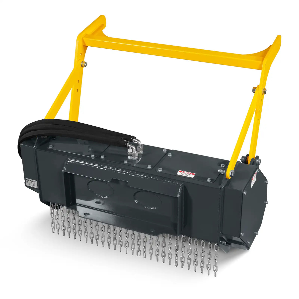 37"Mini Skid Steer Drum Forestry Brush Mulcher Attachment,  Hydraulic Flow Range 11 To 16 GPM, MCH37