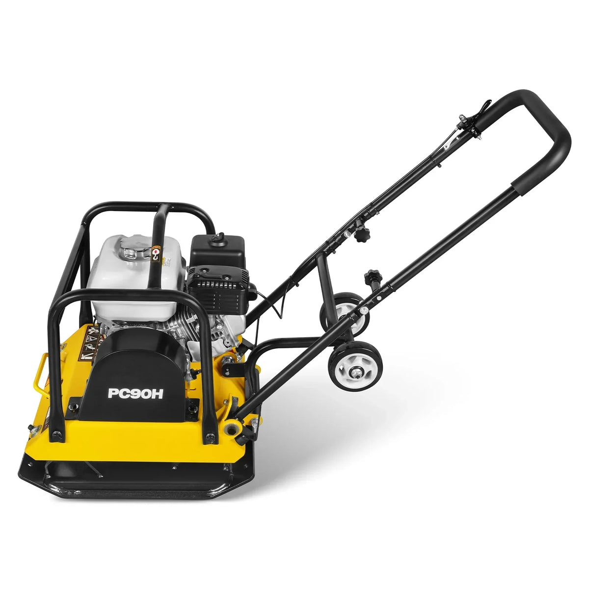 Honda GX160 Vibratory Plate Compactor with Wheel Kit, 3600 lb Centrifugal Force for Soil, Gravel, Asphalt and Paver Base, PC90H
