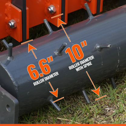 60" Heavy Duty Soil Pulverizer,  Single Spiked Roller,  21 Shanks,  Category 1 and 2,  3 Point Hitch Tractor Attachment,  TSP60