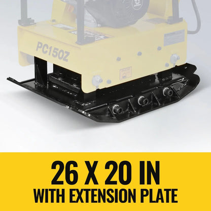5.8 HP Reversible Plate Compactor with Wheel Kit and Extension Plates, 5625 lb Centrifugal Force, PC150Z